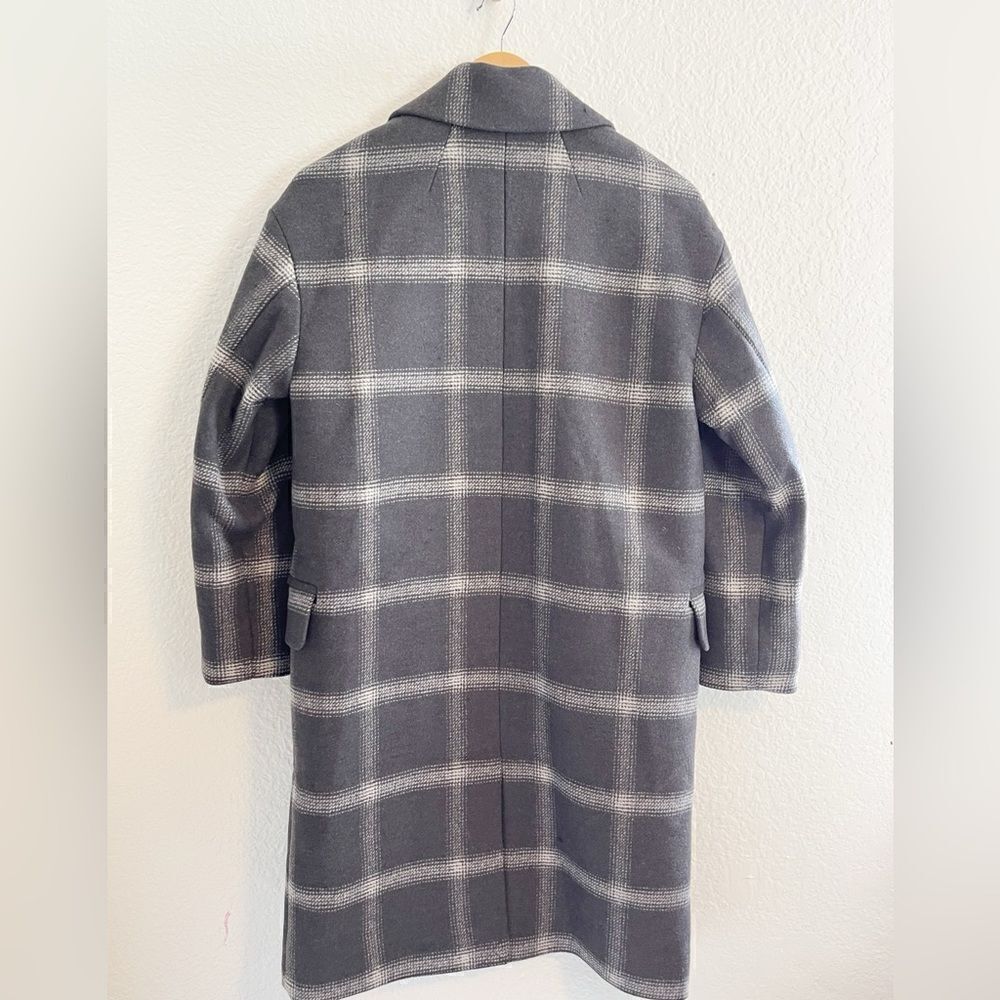 MADEWELL windowpane Hayden plaid trench Coat. NWT. XS - Picture 7 of 11